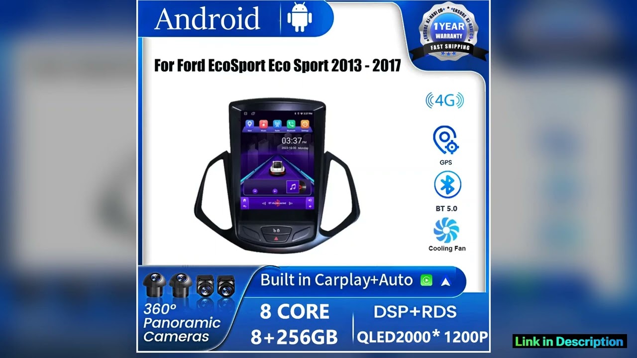 Android 15 Car Radio Multimedia Player For Ford EcoSport Eco Sport 2013 2014 2015 2016 2017 GPS Nav