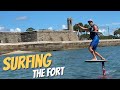 Surfing the FORT?! Learning HOW to FOIL behind a BOAT! -WorkForAvocados