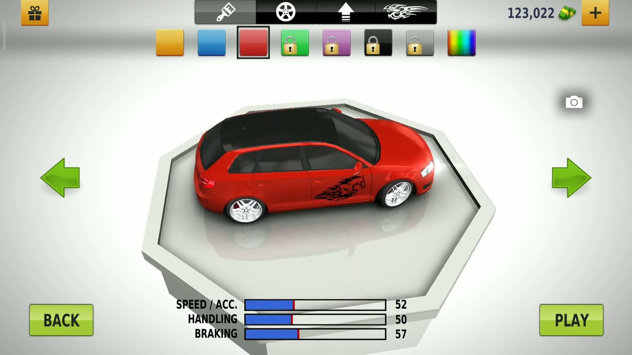 View My Dark Red Audi A3 3,0L Twin Turbo I5 in Traffic Racer