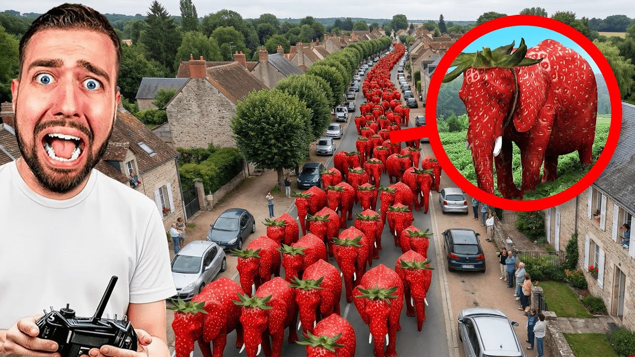 МОЙ ДРОН СНЯЛ STRAWBERRY ELEPHANT НА ДОРОГЕ В РЕАЛЬНОЙ ЖИЗНИ!