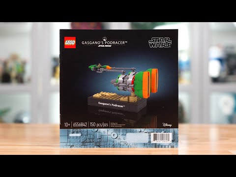 YouTube thumbnail: LEGO Star Wars 6556842 GASGANO'S PODRACER Review! (2024)