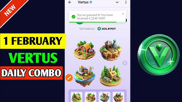 Vertus Combo Cards Today 1 February | Vertus Daily Combo | Vertus Combo Cards | Vertus Combo
