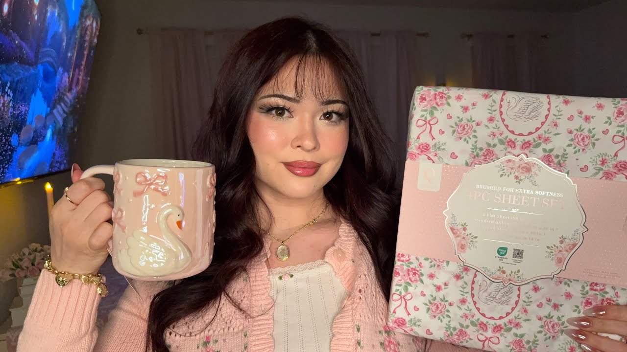ASMR Huge Girly Haul 🎀 | Tj Maxx, Marshalls & HomeGoods 🦢💌🩰