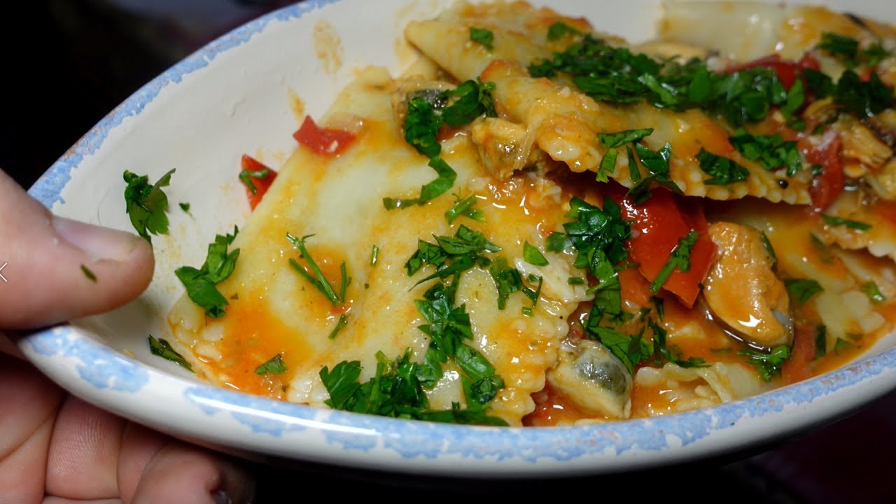 Ravioli anzi Ravioloni Ripieni di Pesce fatti in Casa