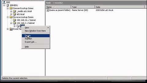 Delete reverse lookup zone delegation in Windows DNS