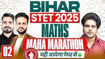 BIHAR STET 2025 Maths Maha Marathon Class Part 2 by Sachin Academy live 11am