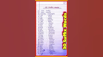 30 suffix word in english l suffix and prefix word l Prefix word suffix word in english