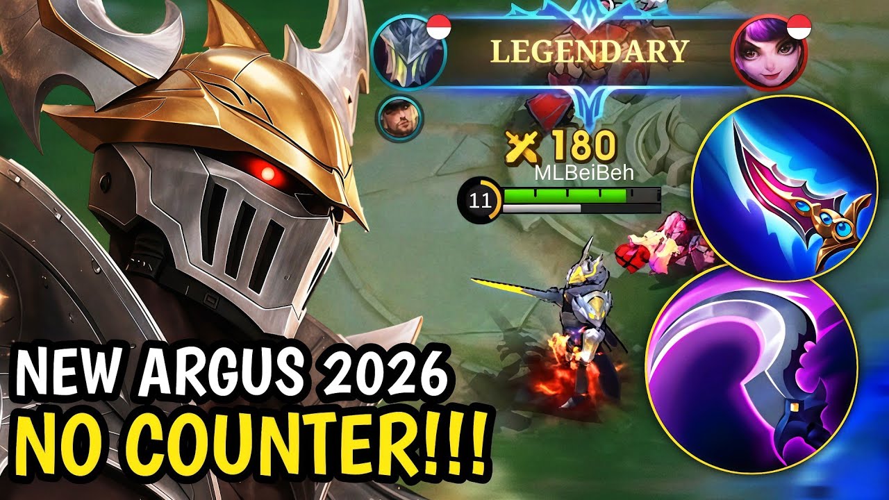 YAKIN GAK BAN ARGUS⁉️INI DIA ARGUS BUILD PEDANG SEKALI TEB4S MUSUH HILANG| MLBB