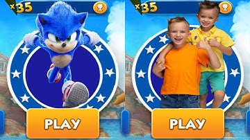 Sonic Dash vs Vlad and Niki Run - Movie Sonic vs All Bosses Zazz Eggman All Characters Unlocked