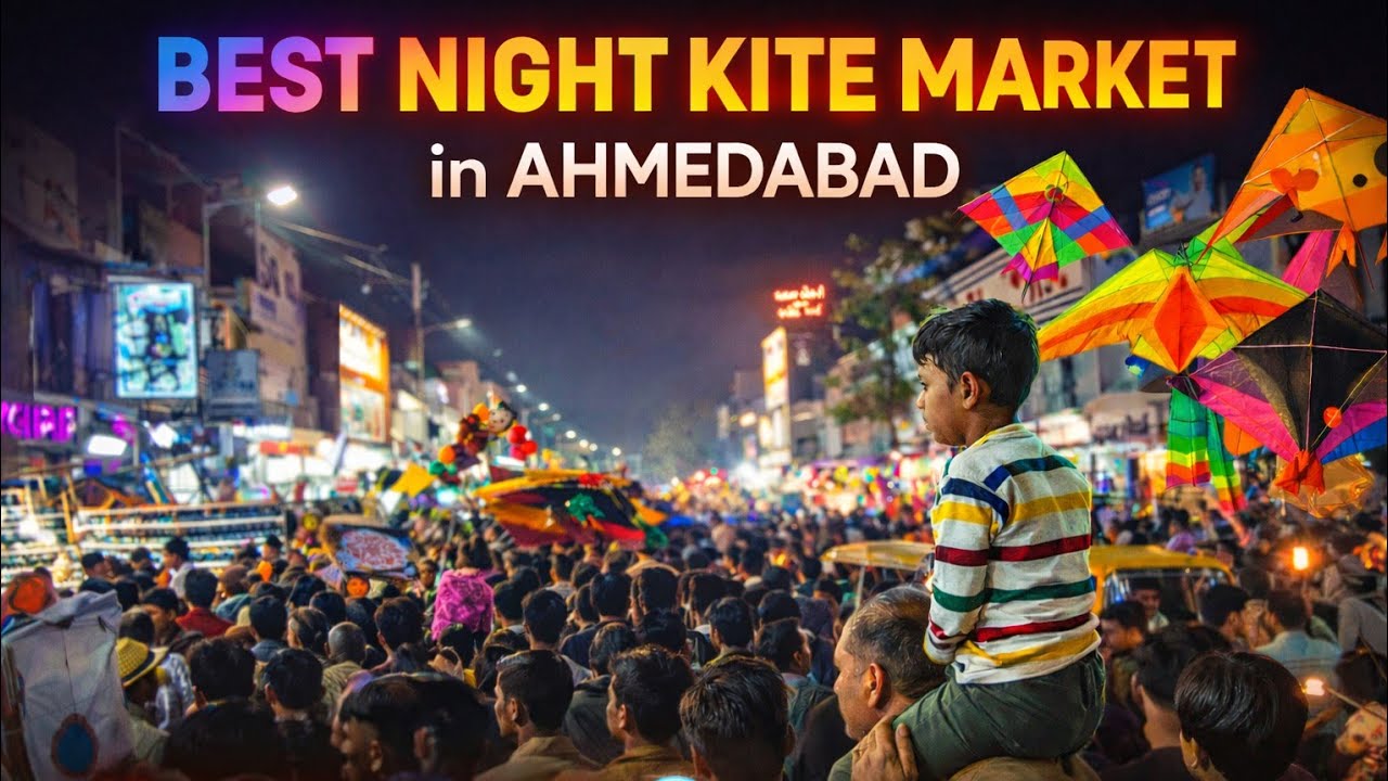 Crazy Crowd at Ahmedabad Night Kite Market 😱 | Must Visit Place 