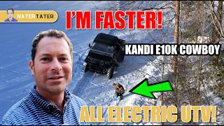 ✅ Man Outruns Electric Utv - Cold Weather Hurts Battery Performance - Kandi Cowboy E10k Drag Race