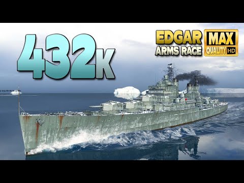 Видео: крейсер Эдгар: 432 тыс. урона с захватывающей концовкой - World of Warships