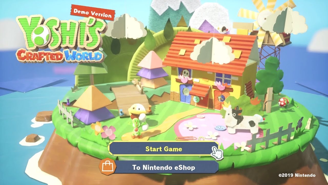 Yoshi's Crafted World DEMO - 100% Walkthrough (Rail-Yard Run)