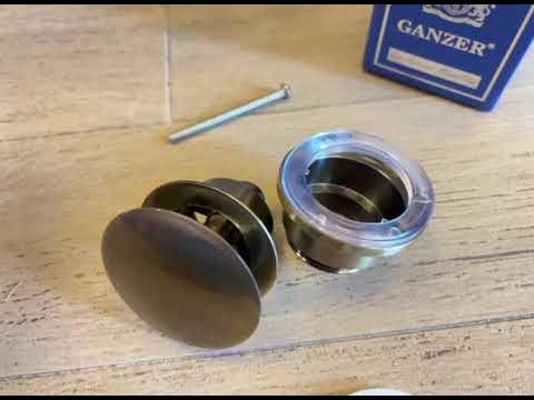 Донный клапан для раковины 1*1/4 Ganzer F-09D бронза - YouTube