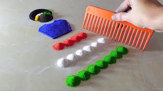 Independent Indian Woman Wearing Tricolour Lehenga Rani Using Comb Independence Day Rani