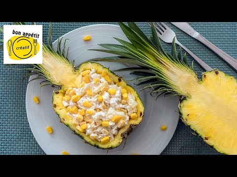 Vidéo: Salade Exotique à L'ananas Et Au Poulet