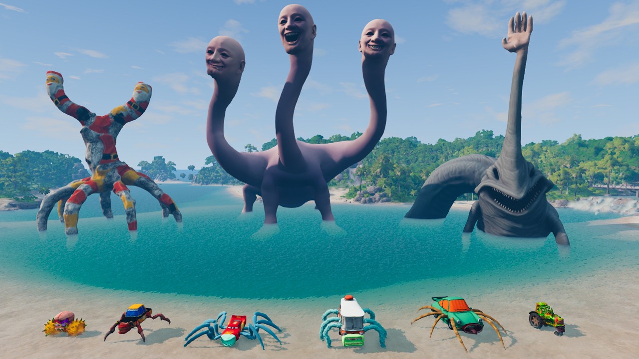 ALL MONSTERS Big & Small Cars with NEW WE SWAM TOO FAR HYDRA & GOOGOO GAGA STALKER – BeamNG Drive