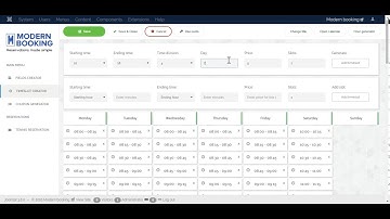 How to create times for modern booking calendar