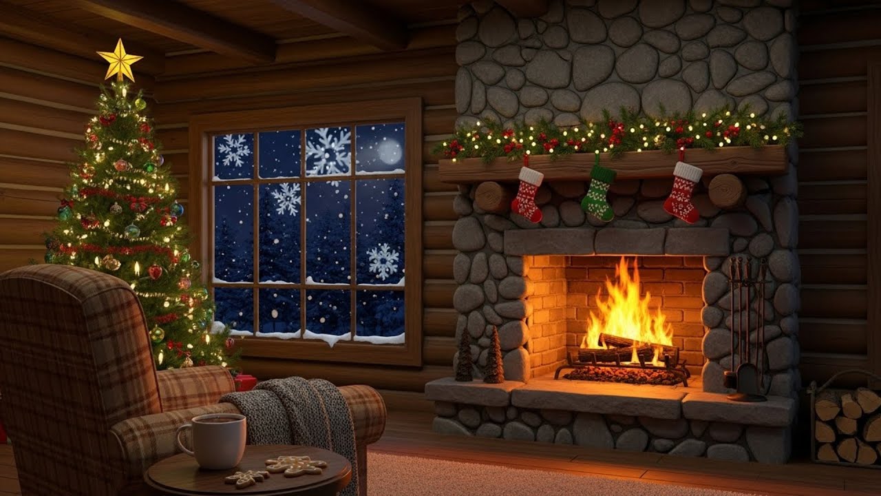 Serene Christmas Atmosphere | Cozy Winter Ambience with Gentle Snowfall