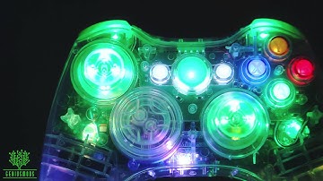 Color changing rainbow LED Xbox 360 modded controller Geniusmods custom