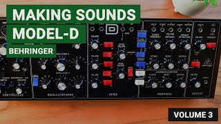 Making sounds with Behringer MODEL D for any Genre (Ambient, Techno, Synthwave, SFX). Volume 3