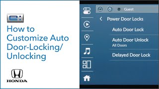 Honda Prologue I How to Customize Auto Door-Locking/Unlocking