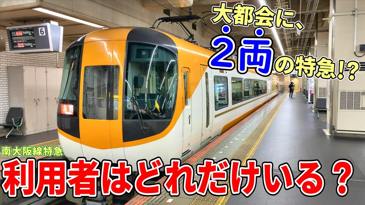 【調査】近鉄南大阪線を走る２両編成の特急の利用者を、実際に乗車して確認してみた。【ガラガラ？】