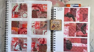 Red Collage Papers And Grids From Catherine Raines’ Collage Kickstart