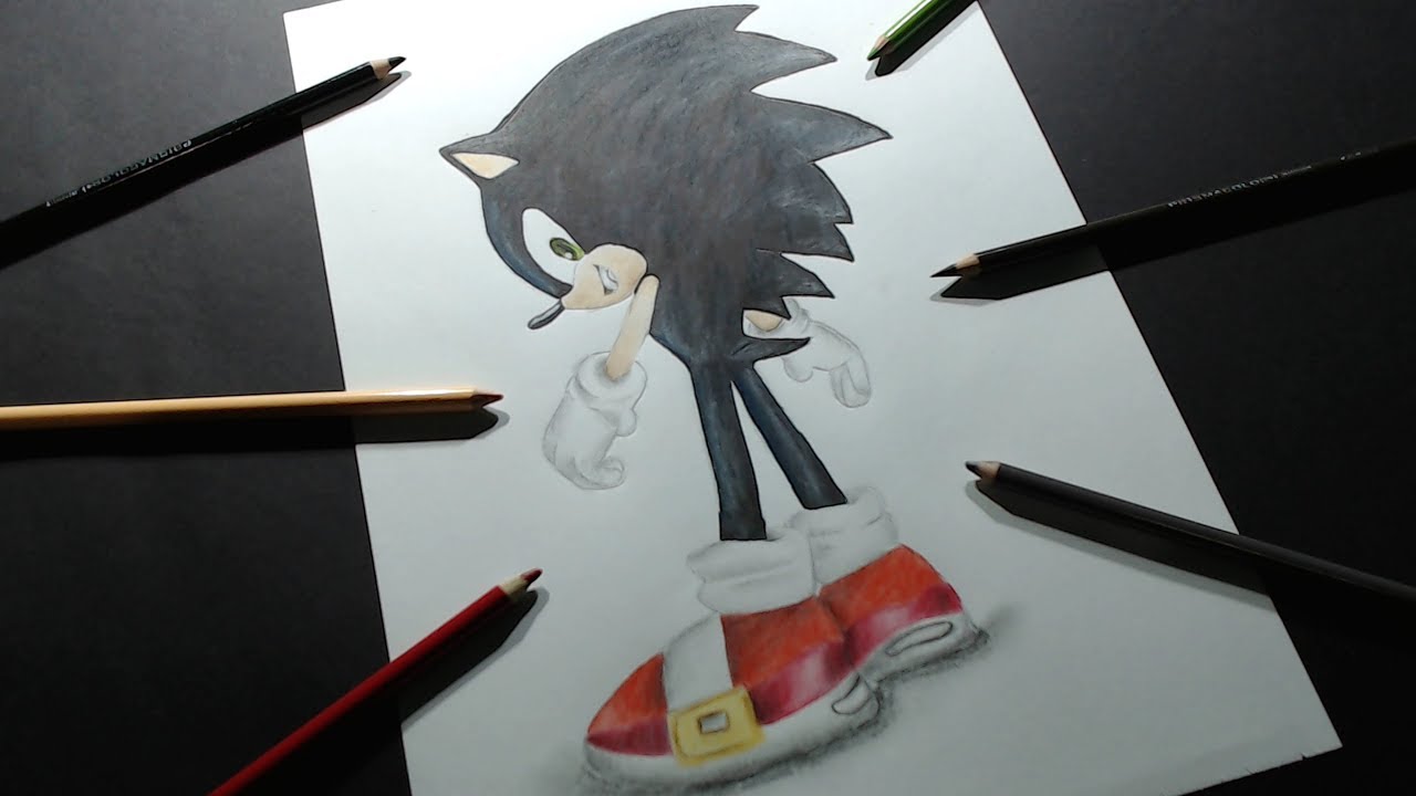 Como DESENHAR o DARK SUPER SONIC - Como DIBUJAR a DARK SUPER SONIC