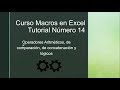 Curso macros en Excel tutorial número 14 Operadores Aritméticos, de comparación, de concatenación y