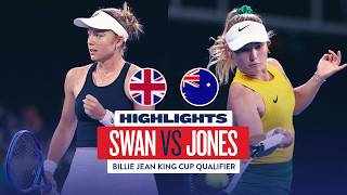 Highlights - Katie Swan v Emerson Jones | Great Britain v Australia - Billie Jean King Cup 2026
