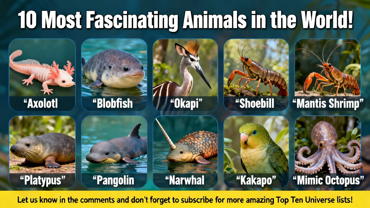 Top 10 Most Fascinating Animals in the World 🐾