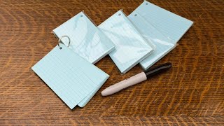 Blue Index Cards with Key Ring for Home and School | AILZFEI