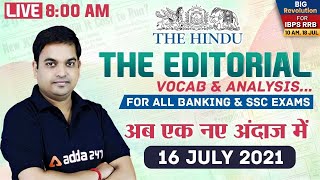 The Hindu Editorial Analysis #354 | The Hindu Vocabulary for Banking & SSC Exams | 16 July 2021
