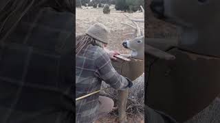 Atlatl Throwing Practice Into 3D Deer Silhouette