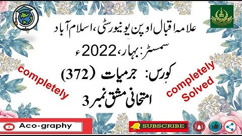 AIOU Code 372 Solved Assignment No.3 Spring 2022 || Subject: Criminology || Level: FA/I.Com