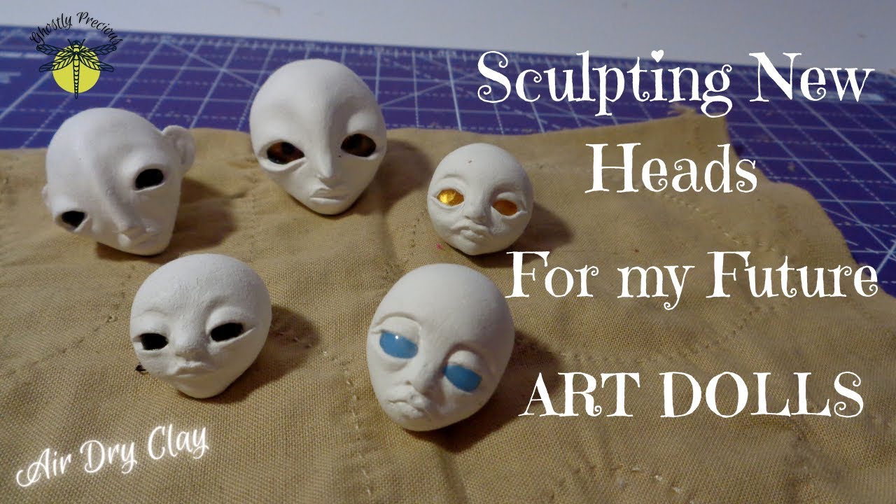 Sculpting HEADS for my Future ART DOLL - ft. Very Welcome Guest 😻 # ...