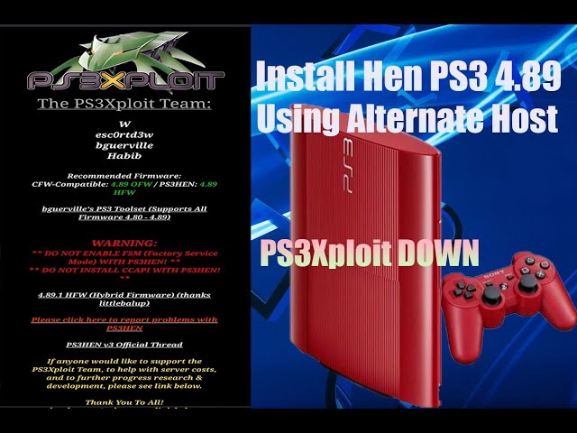 Jailbreak PS3 Using Hen Alternate Host 4.90 and Below