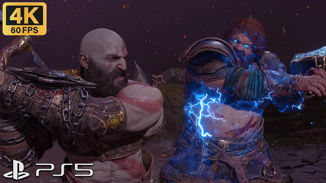 God of War Ragnarok - Kratos Vs. Thor Boss Fight (4K 60FPS) 