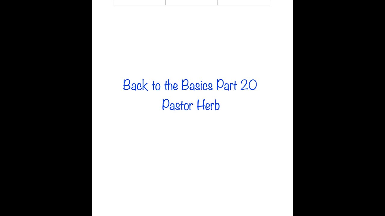 Back to the Basics Part 20 - YouTube