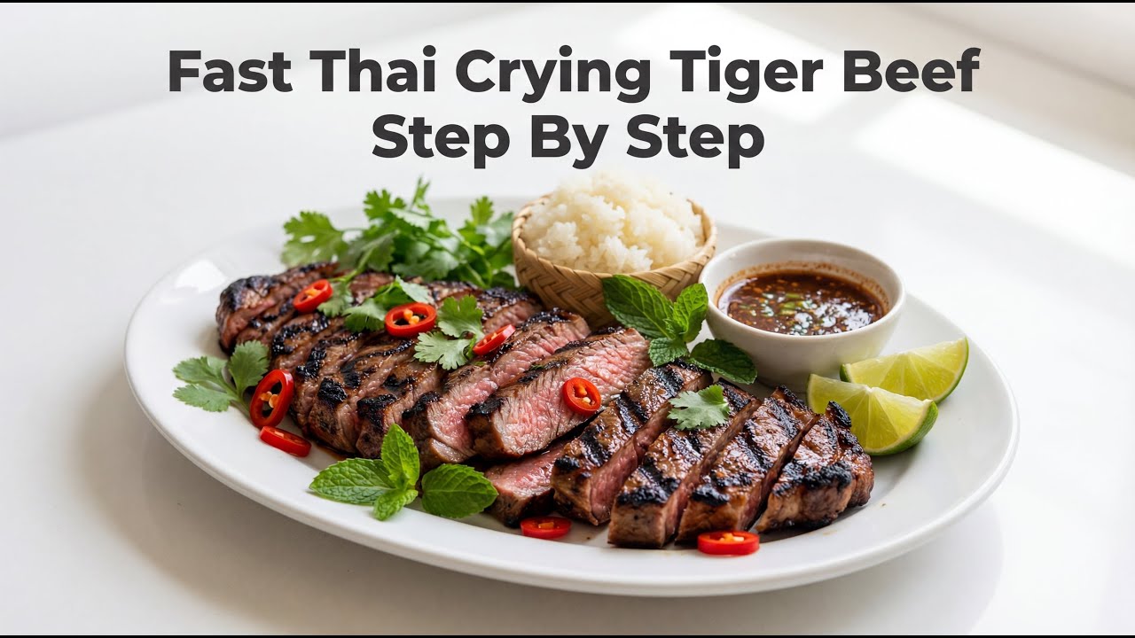 Fast Thai Crying Tiger Beef (Neua Yang Nam Tok) Cooking Guide Step By Step