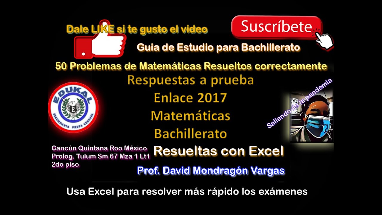 Respuestas del examen de planea 2017 Matemáticas Nivel Bachillerato #