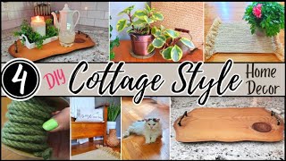 4 AWESOME DIYS USING THRIFTED AND DOLLAR ITEMS ⭐ ROPE, WOOD, HANDLES, GREENERY, TRAY, LIQUID NAILS