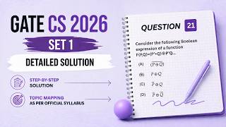 GATE 2026 CS SET 1 | Question 21 | Digital Logic | Boolean Algebra