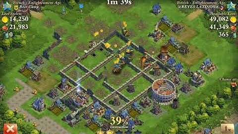 French enlightenment age 109  vs EA 121, Boot Camp 0SH vs @REYES LATINOS@  (DomiNations war attack)