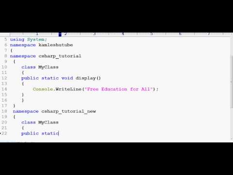 C Sharp tutorial || Part10 || Namespace
