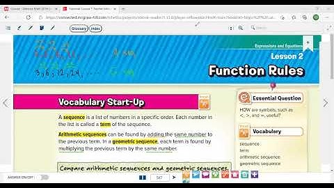 Grade 6, course 1, chapter 8, lesson 2, function rules