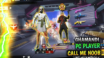 GHAMANDI PC PLAYER CALL PHONE PLAYER NOOB😡😡|| AAJA CUSTOM MEIN👽👽👽|1v1 FIGHT GAMEPLAY WITH PC PLAYER|
