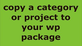 Copy A CategoryProject To Your Wordprocessing Package