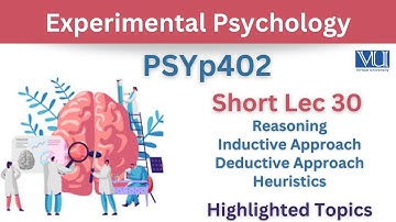PSYp402 Short Lecture 30_Reasoning_Inductive Approach_Deductive Approach_Heuristics_Psy402 Lec 30